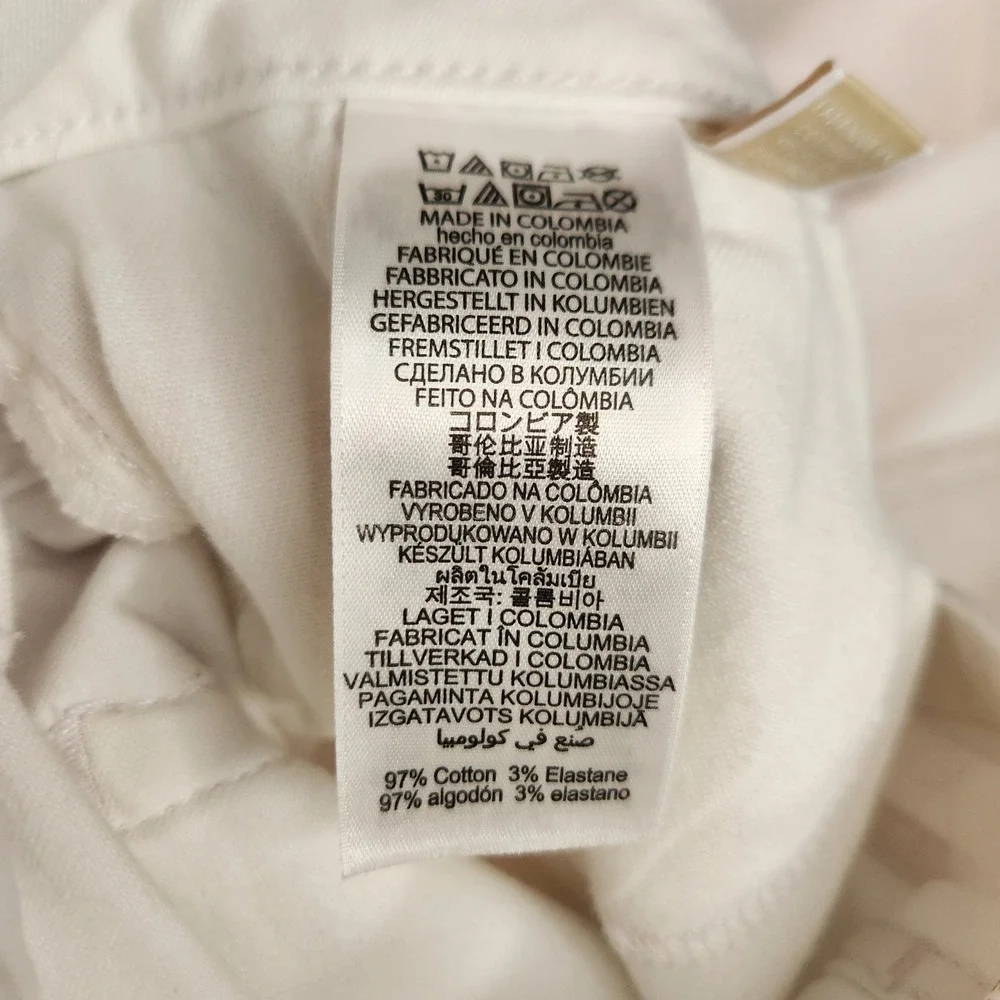 New‎ Michael Kors White Denim Jeans Pants Izzy Skinny Size 14